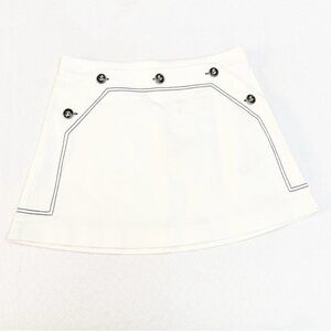 Zara White Mini Skirt with Button Accents